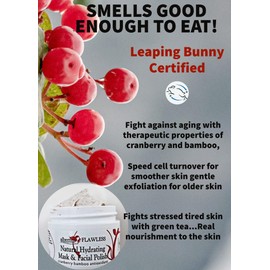 Albertini Flawless Natural Hydrating Mask and Face Polish 2 oz. with Cranberry Bamboo Antioxidant