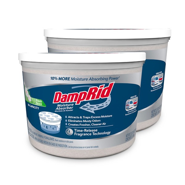 DampRid Hi-Capacity Moisture Absorber Bucket, 2 Pack — Fresh Scent, 2 lb. 15.5 oz.
