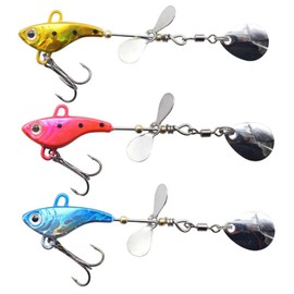 Fishing Lures Topwater Floating Rotating Tail Bass Pike Tackle Spinner Hard bait Splashing Splash Rotating Freshwater Saltwater Propeller Slow Sinking Silver Spoon Bright Swimming Swimbait Action