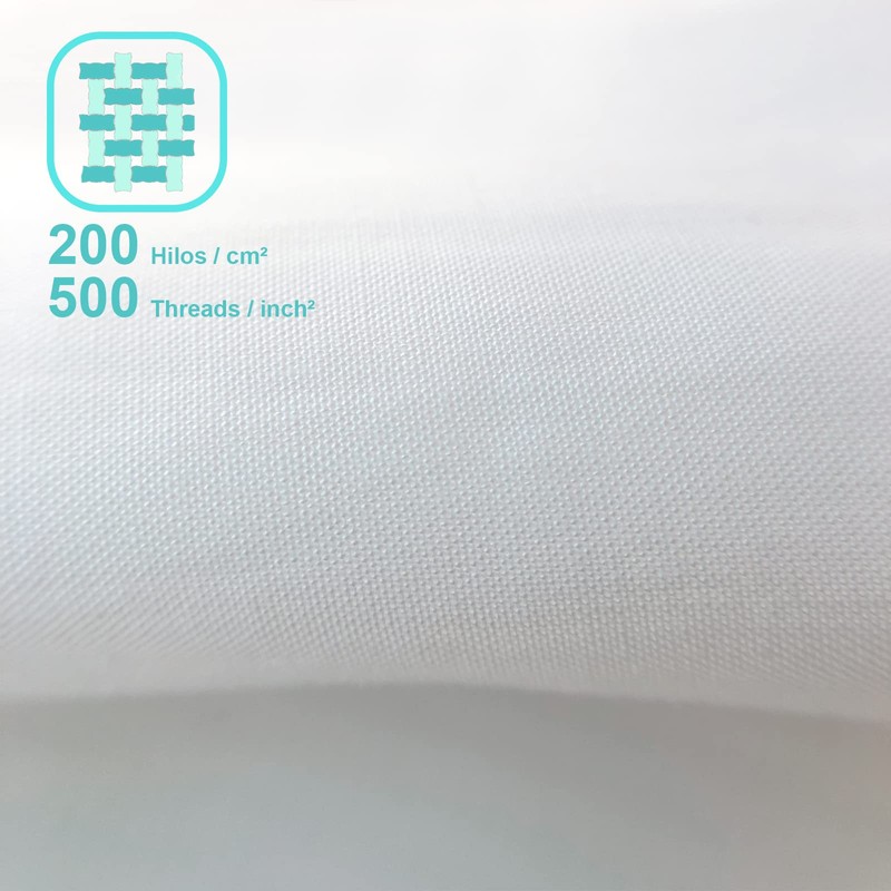 PEKITAS Fitted Sheet 500 Thread Count 100% Cotton 75 x