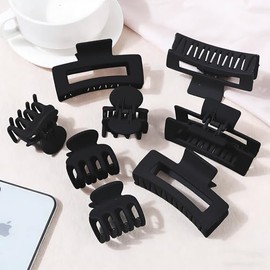 SMKSL Pinzas medianas para el cabello de mujer, 8 piezas, pinza pequeña para cabello fino y grueso, 2 estilos de pinzas para el cabello, pinzas rectan