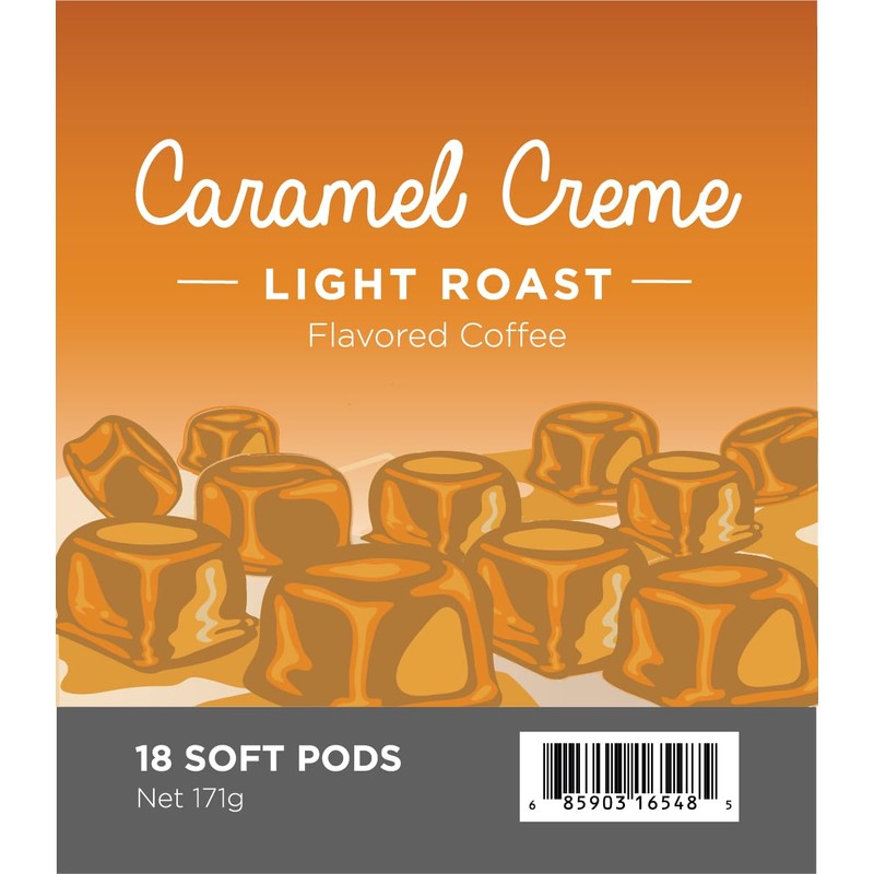 Wolfgang Puck Coffee Caramel Creme, 9.5 Gram soft Pods, 18