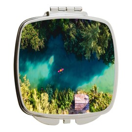 Island Gifting - Image of Kayak on River in Koh Chang Thailand during Sunset - Square Compact Mirror - Travel Mirror