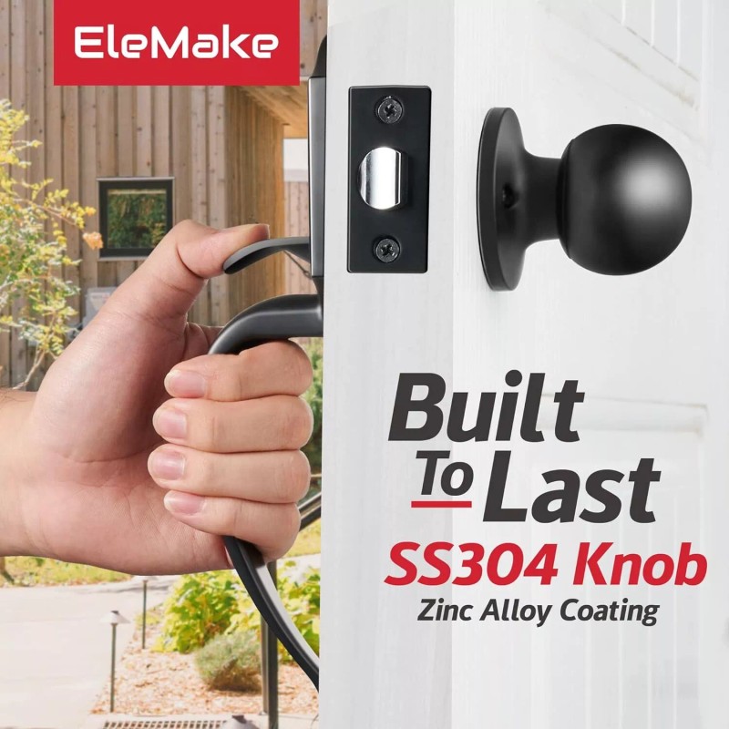 EleMake Front Door Handleset Entry Door Handle Set with Cove