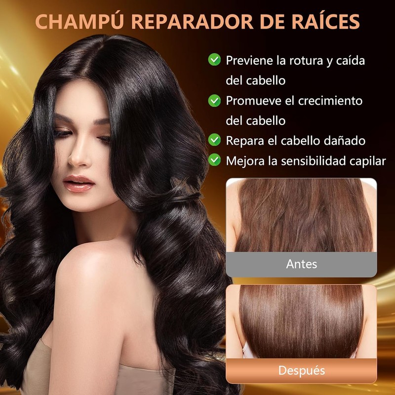 Champú Hair Shampoo，Champú Anticaída de Jengibre