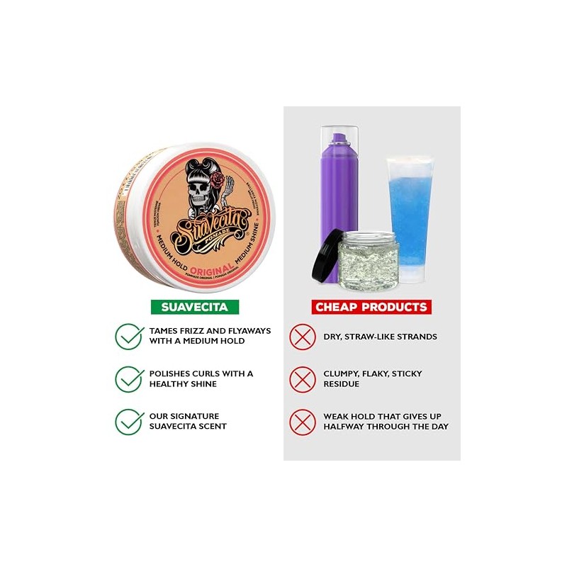 Suavecito Pomade Suavecita Cera para Mujer de Fijacion Media Brillo