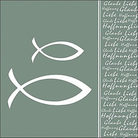 Ambiente Napkin Lunch 33 x 33 cm with Faith Fish Design Pale Green - 20 Pieces per Pack