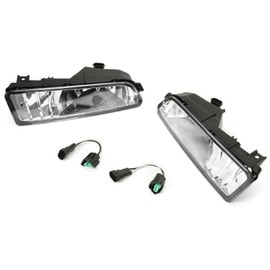 YUOQDKE Bumper Fog Lights Driving Lamps+Bulbs Pair Plastic Left Right for Acura for TL Base/Type-S 2002-2003 Chrome-Housing Clear-Lens -Lighting Technology 35 W BIK10346 AC2592104