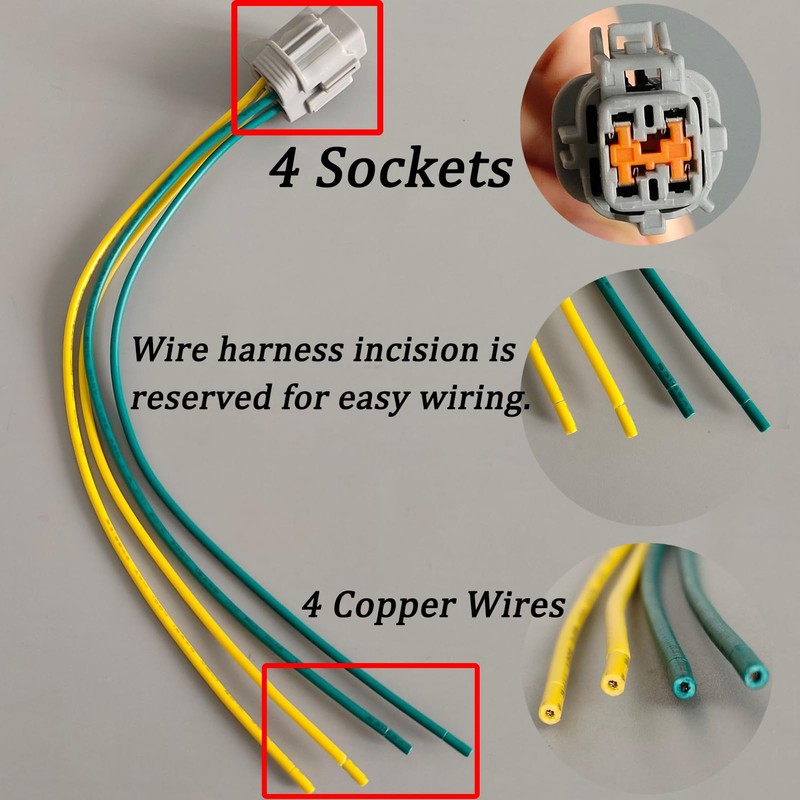 Micarun 2 Pcs Radiator Cooling Fan Wiring Harness Side Connector