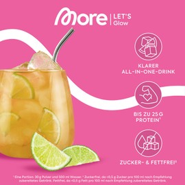 MORE NUTRITION MORE Clear Glow Peptides, Green Tea Lime, 600 g, untersttzt Muskeln, Haut, Gelenke, Sehnen und B?nder - made in Germany
