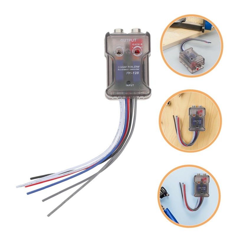 SHOWERORO 2pcs Car Stereo High to Low Converter Adapter for