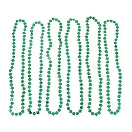 Fun Express - Metallic Beaded Shamrock Necklaces for St. Patrick's Day - Jewelry - Mardi Gras Beads - Mot Shaped - St. Patrick's Day - 12 Pieces