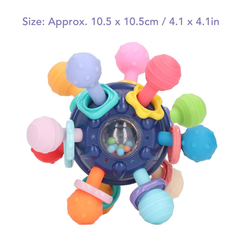 Baby Sensory Teething Toy Grasping Activities Bright Colors Silicone Soothes