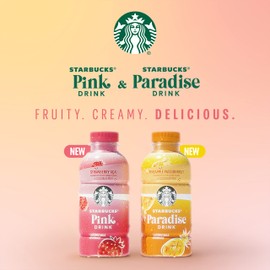 Starbucks Pink Drink, Strawberry Acai with Coconut Milk, 14oz Bottles (12 Pack)