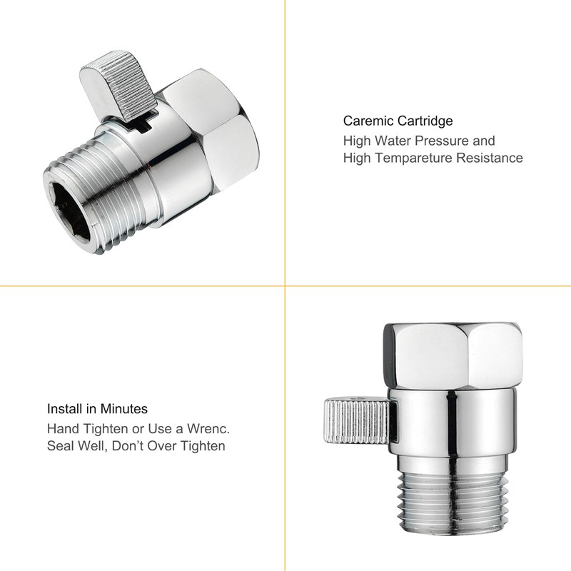 Chrome Water Flow Control Valve, G1/2" Shower Head Flow Control