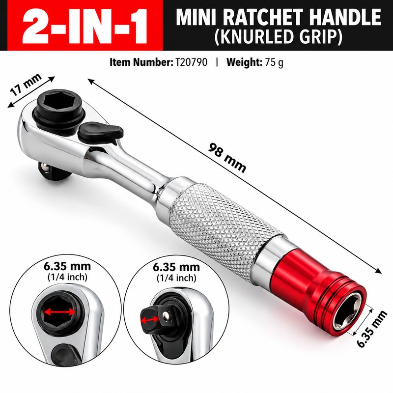 Double-Head Mini Ratchet Wrench – Fast Reversible Socket Tool for