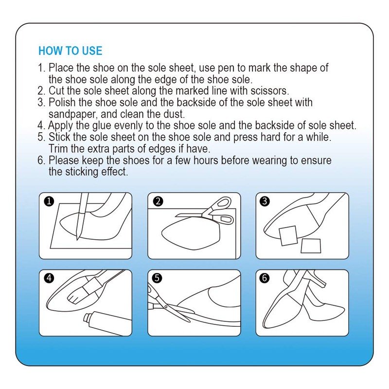 Unikstep 2 Pairs Shoe Sole Repair Rubber Plates, Shoe Sole