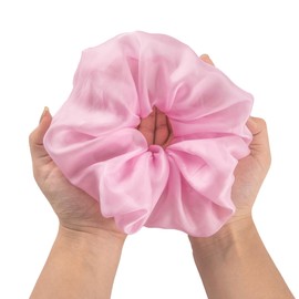 Hair Scrunchies for Women's Hair Comfort Oversized Hair Scrunchies for Women - Colorful and Beautiful Scrunchies for Thick Hair - No Damage Hair Ties (1, Pink, Oversized)