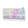 White Digital Alarm Clock with LED Mirror Screen Fashion Electronic