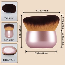Body Makeup Brush For Self Tanner, Leg Makeup &Bronzer Blend,75 mm Wide-headed Kabuki Brush Provides More Even &Pretty Application, Sunscreen Face& Back Makeup Brush-Rose Gold