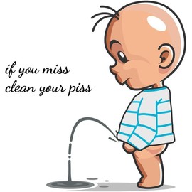 Funny Toilet Seat Sticker Bathroom Wall Decal, Cartoon Villain Toilet Stickers, If You Miss, Clean Your Toilet Sticker, Waterproof Vinyl Wall Art Sign Decor