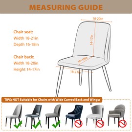 Gollense Velvet Curved Chair Covers for Dining Room Set of 4, Mid Century Modern Chair Slipcovers, Semi Circle Back Chair Seat Protector for Kitchen Living Room (C-Milk White)