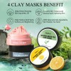 4pcs Mascarillas Arcilla Cuidado Piel, Limpieza, Exfoliación