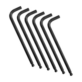 szkoo 3/16" Ball Head Allen Wrench - L Shaped Long Arm - Heavy Duty CRV Steel Repair Tool 6 Pieces, Black