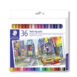 STAEDTLER 3200 C36 Double Ended Fibre Tip Pens, Assorted Colour, Pack of 36