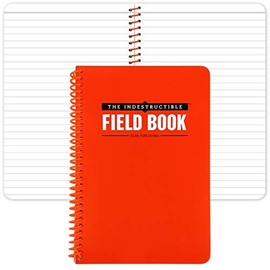 The Indestructible Waterproof, Tearproof, Weatherproof Spiral Bound Field Notebook - 4.875"x7.25" - Orange - Lined Memo Book