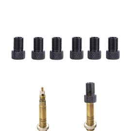 Presta to Schrader Valve Adapter for Bike, Inflate Presta Valve Tire with Air Compressor or Regular Bike Pump - 6 Pieces, Multiple Color Options (Black)
