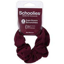 Schoolies Hair Accessories Scrunchie 2 Pieces, Mad Maroon