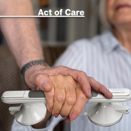 12-Inch Shower Handle, Bathtub Safety Aids for Disabled and Elderly, Safety Grab Bar Suction Cup, Heavy Duty No Drilling Removable Shower Handrails for Seniors, Suitable for All Ages and Occasions