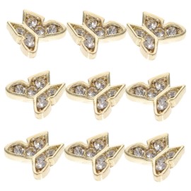 FRCOLOR 20Pcs Shiny Rhinestone Butterfly Nail Art Charms for Women and Easy DIY Nail Decorations for Parties and Special Occasions