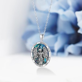 Feijiesi Saint Michael Pendant Sterling Silver Archangel Michael Necklace Catholic Jewelry Gifts for Women Men