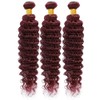 Niciitysi Color 99J Bundles Human Hair Wine Red Deep Wave