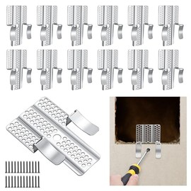 moonoom 12 Pack Drywall Repair Clips, 1/2 inch Drywall Fastener Clip with 24 Screws, Stainless Steel Wall Patch Clips for Damaged Walls Repairing