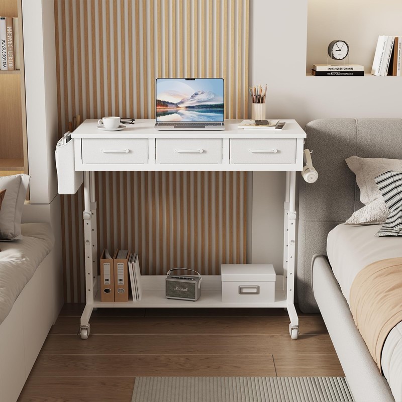 Rolling Standing Desk Adjustable Height with Drawers, 40 Inch Mobile