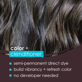 KERACOLOR Keracolor Color + Clenditioner 3-in-1 Color-Depositing Conditioner, Gently Cleanses & Conditions, Semi-Permanent Espresso Hair Color, 12 Fl Oz