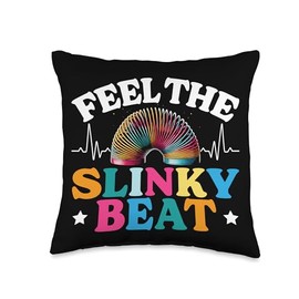 Feel the Slinky Beat Slinky Toy Collector Throw Pillow
