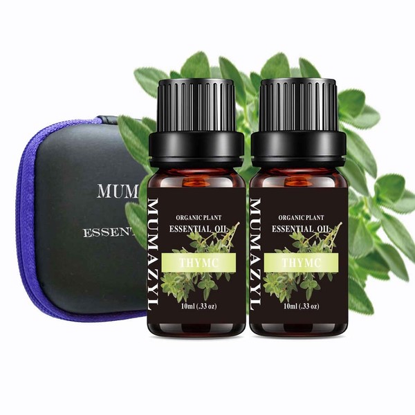 Thyme Essential Oil Set, Organic Plant Natural 100% Pure Thyme Oil for Diffuser,Cleaning,Home,Bedroom,SPA,Massage,Aromatic,Perfumes,Humidifier,Skin,Soap,Candles 2 Pack 10ml…