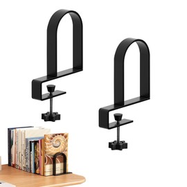 Metal Bookends, Bookends, Adjustable, Bookend for Shelf, Non-Slip Bookends Metal for Desk, Office, School, Home, Library, Black, 1 Pair