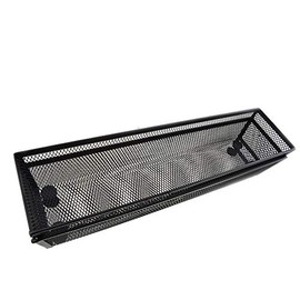 HAHIYO Stackable Mesh Tray Cup 12 x 3 x 2 inches Sturdy Container for Desk Drawer Organizer Collection for Home Office School Kitchen Soft Foam Feet No Sharp Edges 2 Pack Black