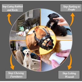 YOOGAO Pet Dog Muzzle,Soft Basket Silicone Muzzles for Dog