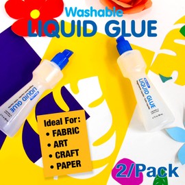 BAZIC Washable Stationery Clear Glue Pen 2.7 Oz. (80 mL), Liquid Clear Glues Adhesive, for Art Crafts Project for School Home (2/Pack), 2-Pack