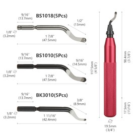 Aselected Hand Deburring Tool,Deburring Tool For Resin, Burr Remover Tool With Swivel Head Handle And 15Pcs Replacement Blades, For Cutting Deburrs Metal, Wood Or Plastic