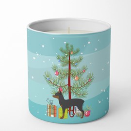 Caroline's Treasures BB2905CDL Toy Fox Terrier Merry Christmas Tree 10 oz Decorative Soy Candle Nature Soy Wax Essential Oil Home Decor Ideal for Bedroom Kitchen Bath Office Gift, 10 oz