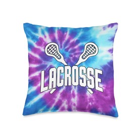 Lacrosse Tie Dye Blue & Purple Swirl Great Teen Girl Gift Throw Pillow