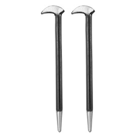 HARFINGTON 2pcs Rolling Head Pry Bar 6" Length 0.3" Rod Dia Carbon Steel Lady-foot Leverage Bar Heel Line Up Pry Bars for Automotive Mechanics Aligning & Prying