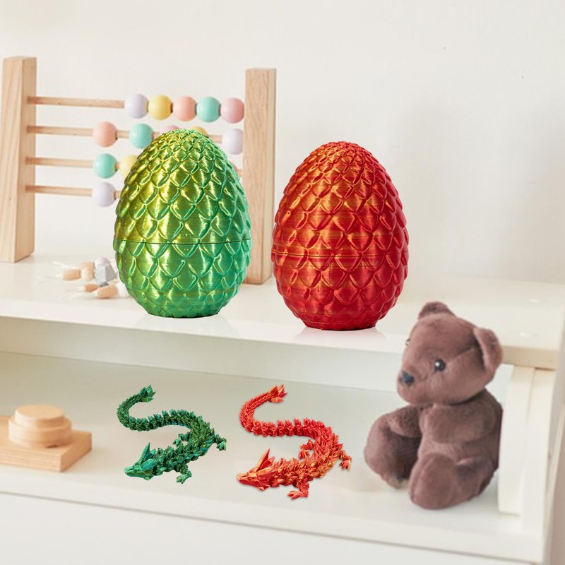3D Printed Dragon in Egg,8.5CM Mini Dragon Egg,Flexible Joints Home